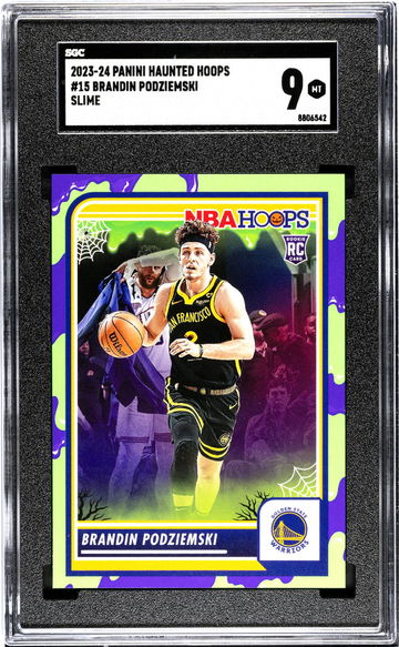 2023-24 Panini Haunted Hoops #15 Brandin Podziemski Slime SGC 9