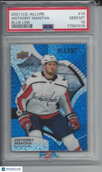 2021 Upper Deck Allure Anthony Mantha #14 Blue Line PSA 10
