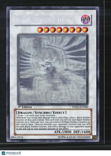 2010 Yu-Gi-Oh! The Shining Darkness Black-Winged Dragon Ghost Rare 1st Edition #TSHD-EN040