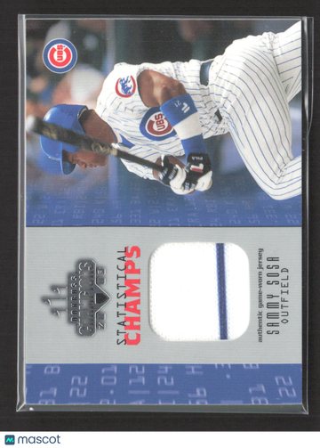 2001 Donruss Champions Statistical Champs Sammy Sosa #SC-29 Authentic game-worn jersey