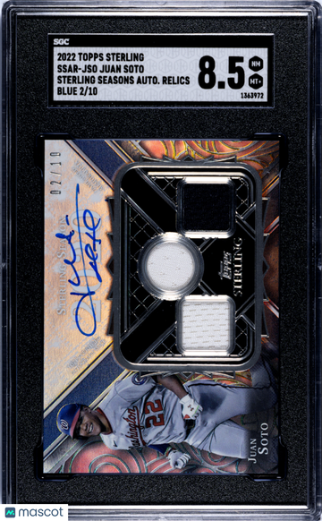 2022 Topps Sterling Juan Soto #SSAR-JSO Seasons Autograph Relics Blue SGC 8.5