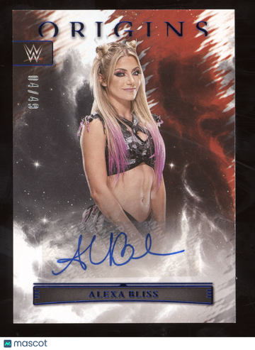 2023 Panini Chronicles Origins WWE Alexa Bliss #OA-ABS Blue Autograph /49