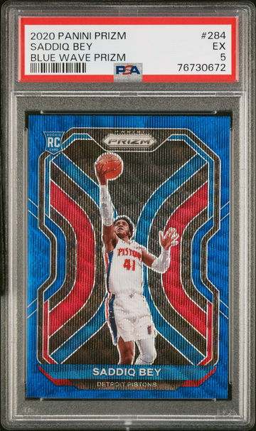 2020 PANINI SADDIQ BEY PRIZM BLUE WAVE PRIZM #284 PSA 5