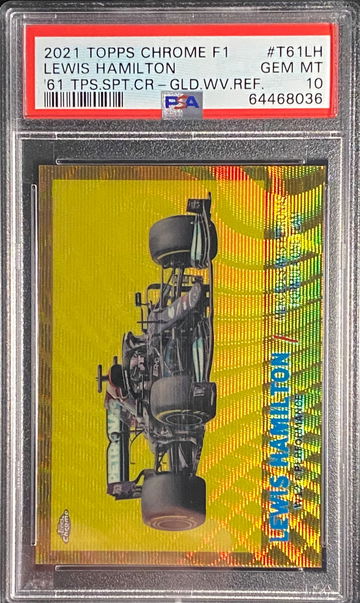 2021 Topps Chrome Lewis Hamilton 1961 Gold Wave Refractor /50 F1 Formula 1 