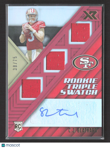 2017 Panini XR C.J. Beathard #166 /75 Rookie Triple Swatch RC