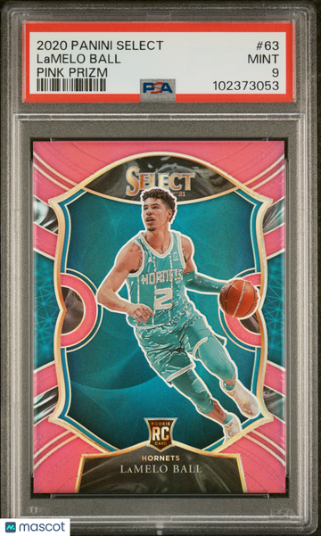 2020 Panini Select Lamelo Ball #63 Pink Prizm /10 Concourse Rookie RC PSA 9