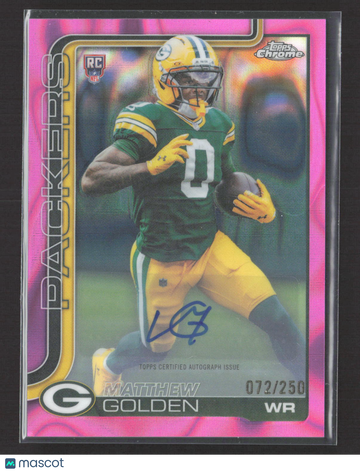 2025 Topps Chrome Matthew Golden #RA-MGO Pink 072/250 RC Auto