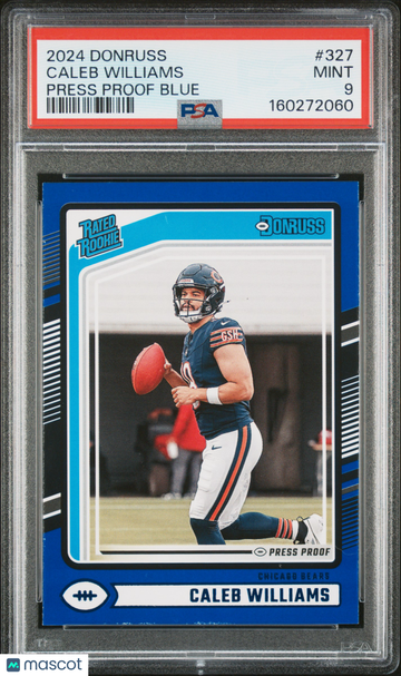 Caleb Williams 2024 Panini Donruss Press Proof Blue Parallel/Variety Rookie PSA 9 #327