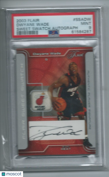 2003 Flair Sweet Swatch Autograph Dwyane Wade #SSADW PSA 9