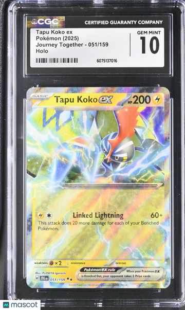 2025 Pokemon Journey Together Tapu Koko ex Holo CGC 10 #051/159