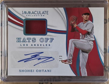 2019 Immaculate Collection Shohei Ohtani Hats Off 2/3 Auto