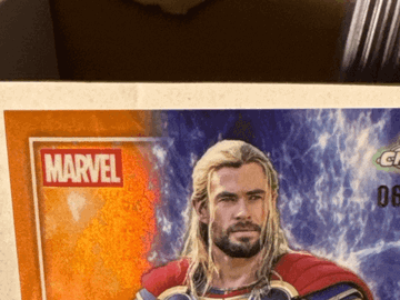 2025 Topps Chrome Marvel Studios Sapphire Thor Orange Refractor Trading Card #134 Serial Numbered