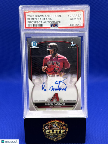 2023 Bowman Chrome Ruben Santana #CPA-RSA Prospect Autographs AU PSA 10