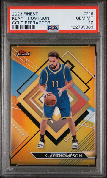 2023 Topps Finest Gold Refractor Klay Thompson #219 /8 PSA 10