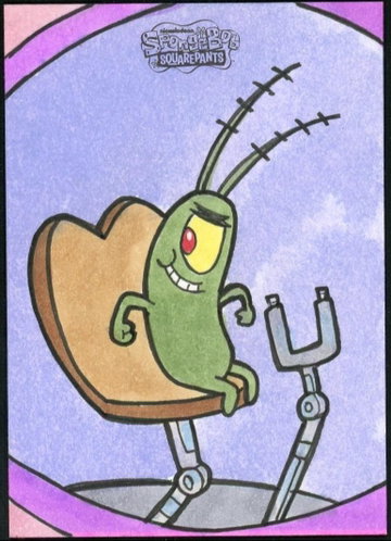 2025 Topps Chrome Spongebob Plankton Sketch 1/1