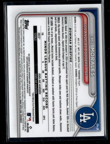 2023 Topps Chrome Emil Morales #CP-15 Auto