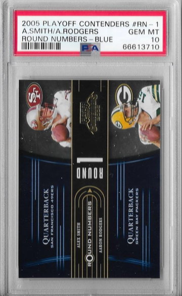 2005 Playoff Contenders Round Numbers Blue #RN1 Alex Smith QB/Aaron Rodgers RC PSA 10 GEM MINT!!