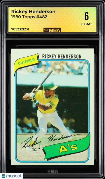 1980 Topps Rickey Henderson #482 RC MBA 6