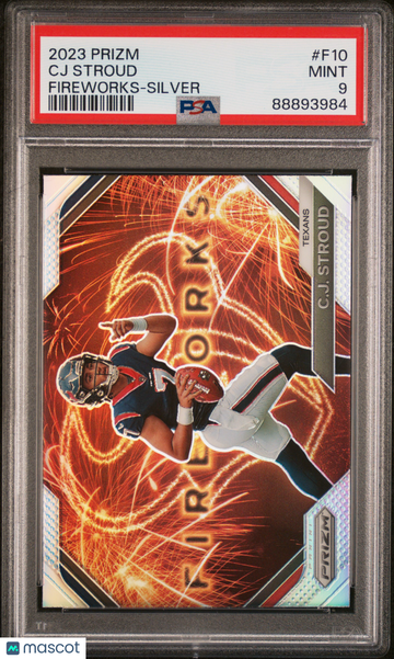 2023 Panini Prizm Fireworks CJ Stroud #F10 Fireworks Silver PSA 9