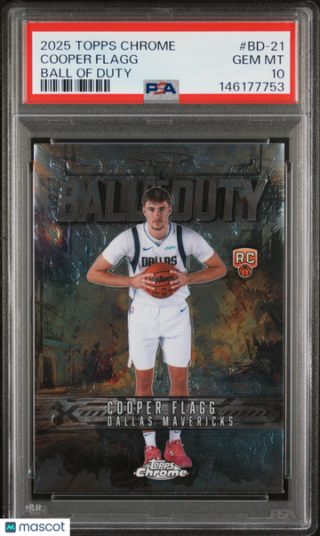 2025-26 Topps Chrome Cooper Flagg #BD-21 Ball Of Duty Parallel/Variety Rookie Insert PSA 10
