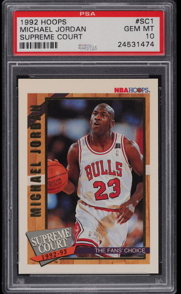 1992 Hoops Supreme Court Michael Jordan #SC1 PSA 10 Gem Mint