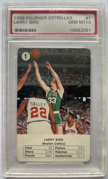 1988 Fournier Estrellas Larry Bird Boston Celtics #1 PSA 10 Gem-Mint