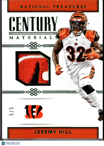 2018 Panini National Treasures Century Materials Jeremy Hill #75 /5 Memorabilia Player-Worn Material