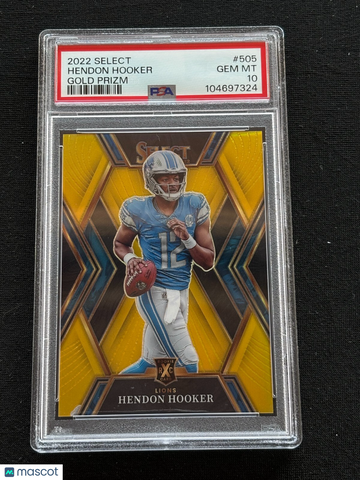 2022 Select Hendon Hooker #505 Gold Prizm Rookie PSA 10