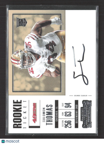 2017 Panini Contenders Football Solomon Thomas #258 RC Auto