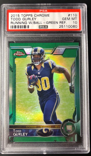 2015 Topps Chrome Todd Gurley Variation Green Refractor PSA 10