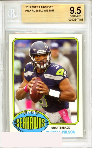 2013 TOPPS ARCHIVES RUSSELL WILSON #19 SEATTLE SEAHAWKS BGS 9.5 GEM MINT