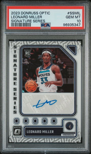 2023 Donruss Optic Signature Series Leonard Miller #SSMIL PSA 10