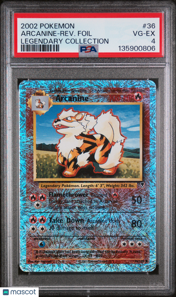 2002 Pokemon Legendary Collection Arcanine-Rev. Foil Legendary Collection PSA 4 #36