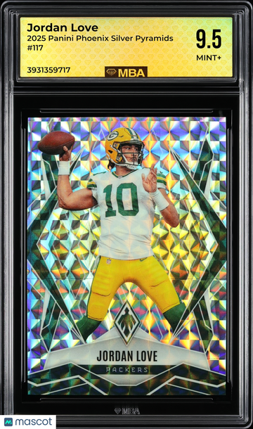 2025 Panini Phoenix Jordan Love #117 Silver Pyramids MBA 9.5