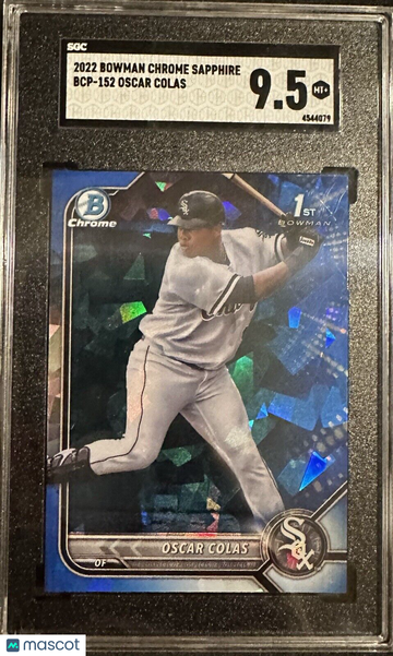 2022 BOWMAN CHROME SAPPHIRE OSCAR COLAS 1ST BOWMAN BLUE ICE SGC 9.5