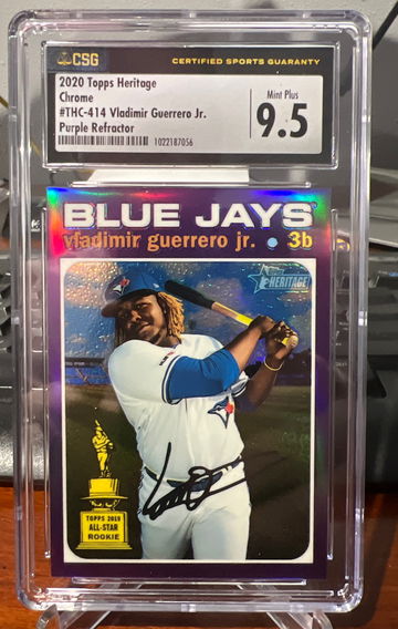 2020 Topps Heritage Chrome 414 Purple Refractor Vladimir Guerrero Jr