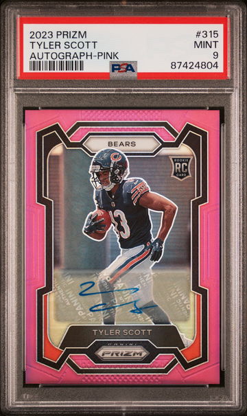 2023 PANINI PRIZM TYLER SCOTT AUTOGRAPH PINK PRIZM #315 RC ROOKIE PSA 9