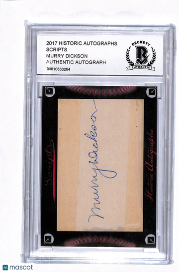 2017 Historic Autographs Scripts Murry Dickson BGS Authentic