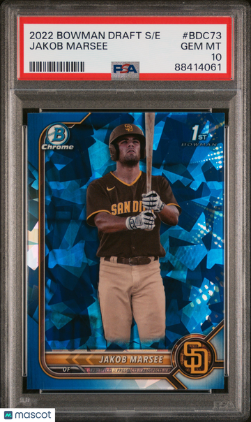 2022 Bowman Draft Chrome Sapphire Edition Jakob Marsee #BDC73 PSA 10