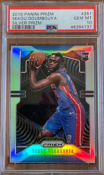 2019 Prizms silver sekou doumbouya pistons #261 PSA 10 gem mint