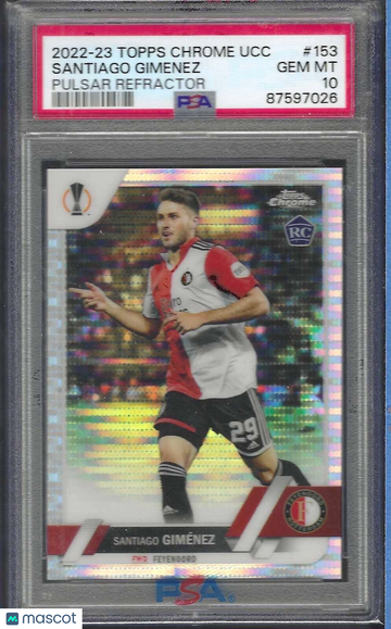 2022-23 Topps Chrome UEFA Club Competitions Santiago Gimenez #153 Pulsar PSA 10