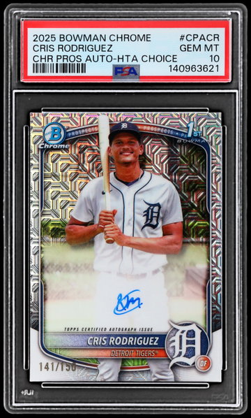 2025 Bowman Chrome Cris Rodriguez Prospect Autograph Hta Choice PSA 10