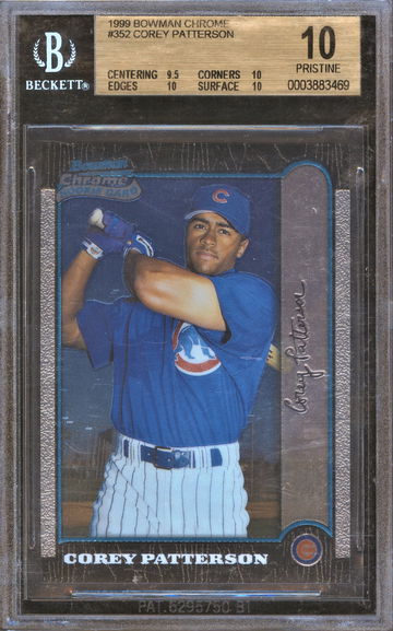 1999 Bowman Chrome Corey Patterson BGS 10 Pristine