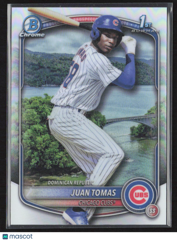 2025 Bowman Chrome Juan Tomas BCP-230 Refractor Baseball Trading Card Chicago Cubs Topps MLB