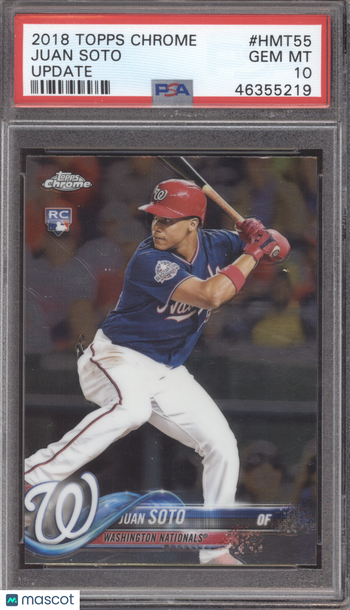 2018 Topps Chrome Update Juan Soto #HMT55 PSA 10