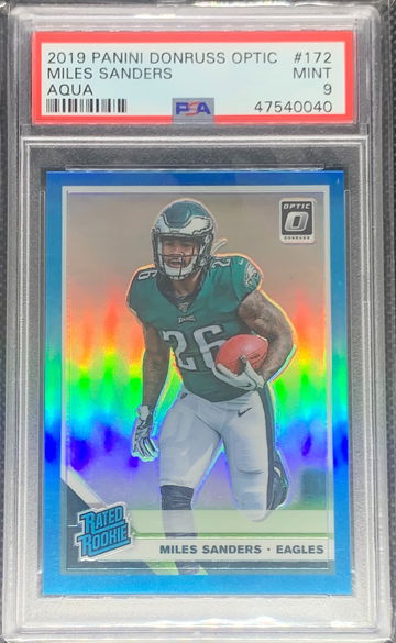 2019 Donruss Optic Miles Sanders Aqua /299 Rookie PSA 9 Mint