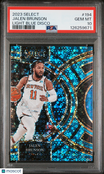 2023 Panini Select Jalen Brunson #194 Light Blue Disco PSA 10