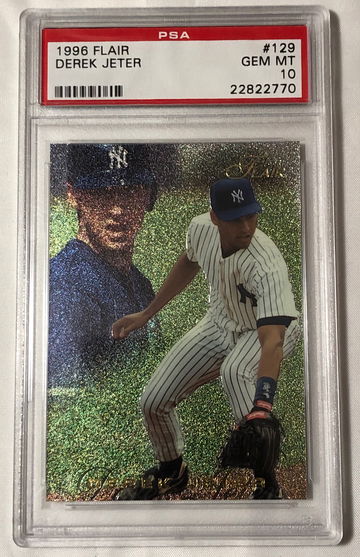 1996 FLAIR #129 DEREK JETER GEM MT 10 HOF 2021