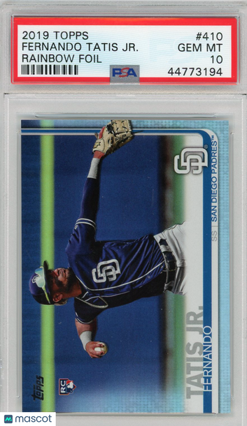 2019 Topps Fernando Tatis JR. #410 Rainbow Foil PSA 10