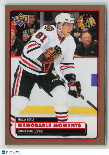 2025-26 Upper Deck Chicago Blackhawks Centennial Marian Hossa #MM-32 Memorable Moments Gold